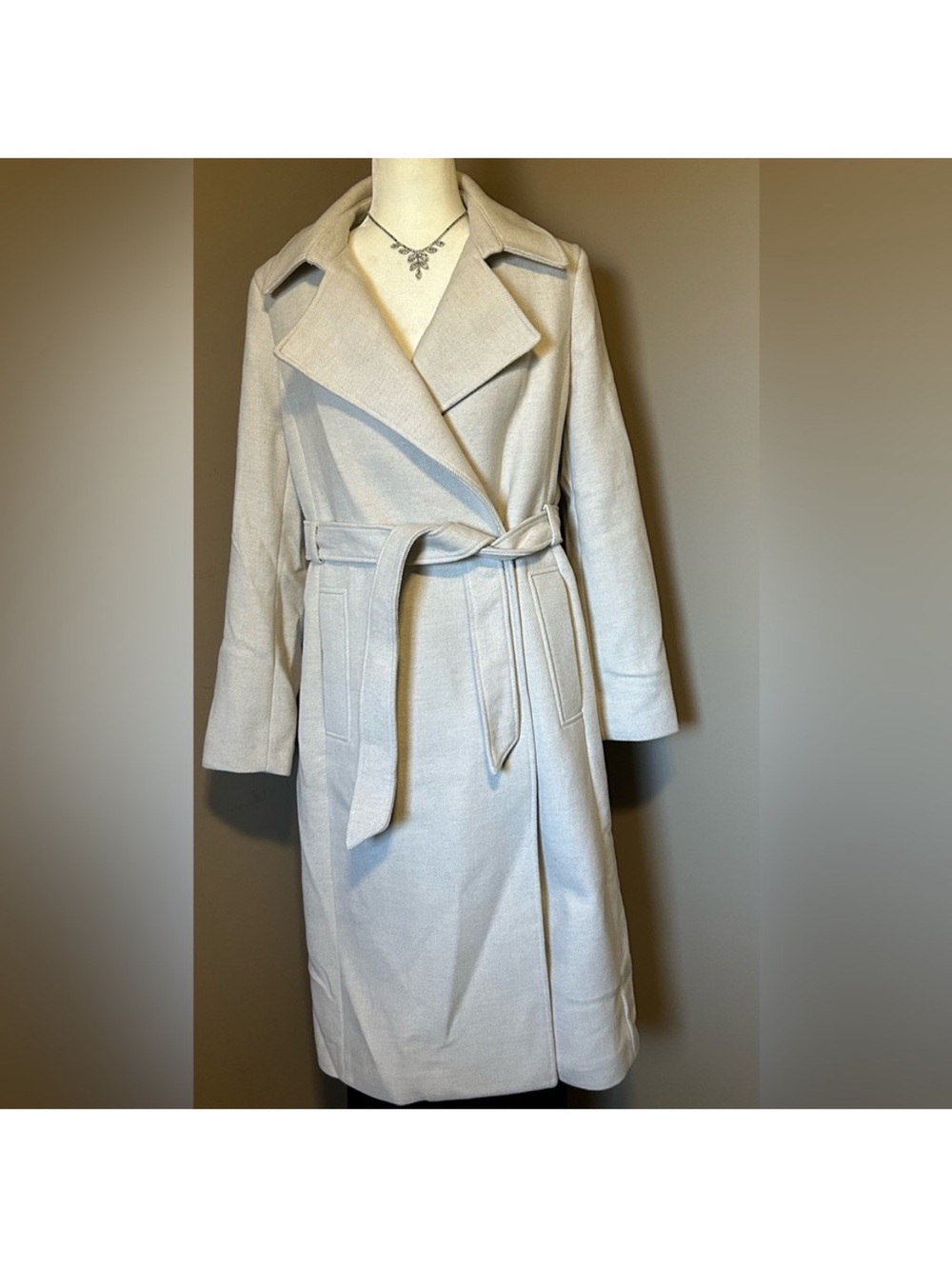 H&M Light Beige Belted Trench Coat